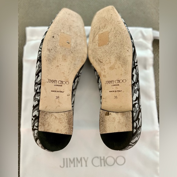 Jimmy Choo Joselyn Flat in Glitter Leather - Picture 7 of 7